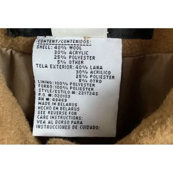 Mulberry Street LARGE Women's Single Breasted Wool Blend‎ Coat Jacket Pockets - Picture 6 of 9